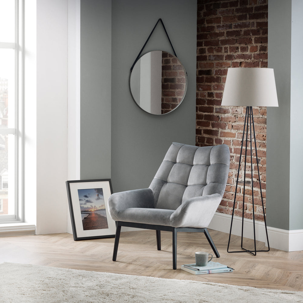 Lucerne Velvet Chair - Grey - LUC201