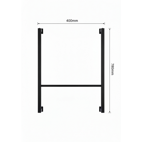 Matt black metal towel rail with minimalist rectangular frame design | Home Centre Direct UK