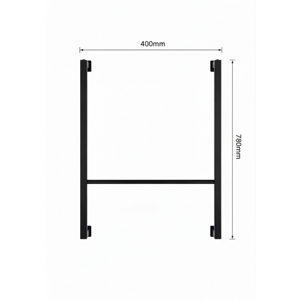 Matt black metal towel rail with minimalist rectangular frame design | Home Centre Direct UK