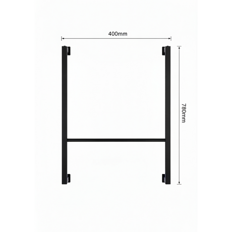 Matt black metal towel rail with minimalist rectangular frame design | Home Centre Direct UK