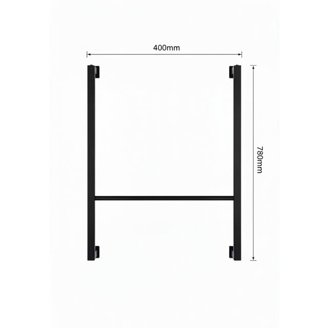 Matt black metal towel rail with minimalist rectangular frame design | Home Centre Direct UK