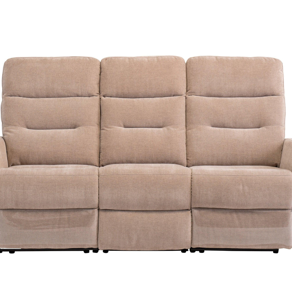 Luxury Mink Fabric Electric 3-Seater Recliner Sofa for Comfort