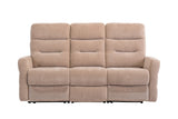 Luxury Mink Fabric Electric 3-Seater Recliner Sofa for Comfort