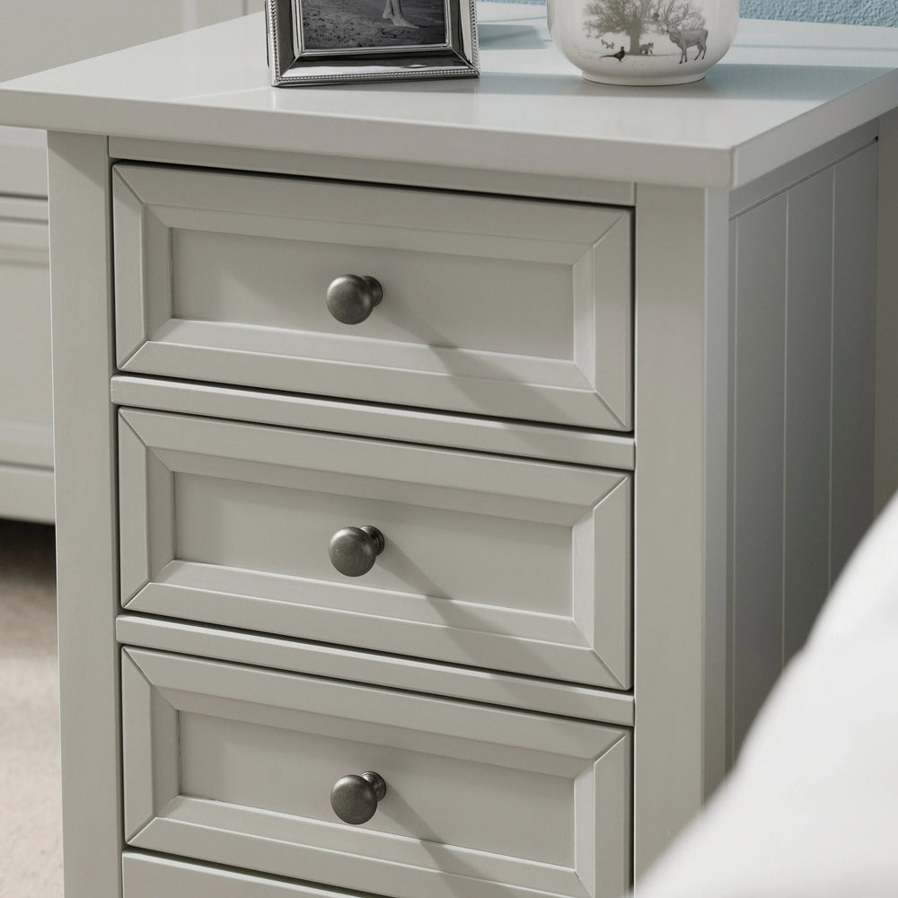 Maine 3 Drawer Bedside - Black - MAI151