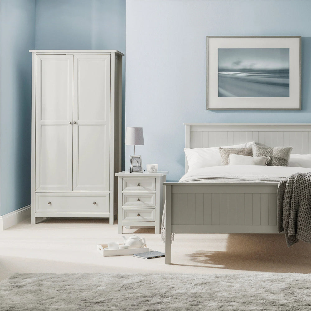 Maine 3 Drawer Bedside - Black - MAI151