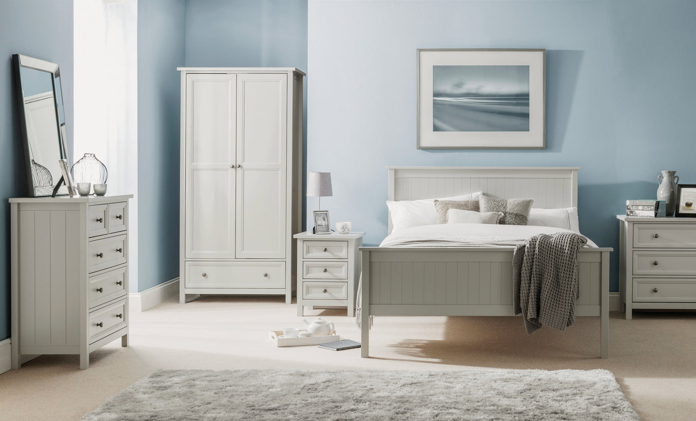 Maine 3 Drawer Bedside - Black - MAI151