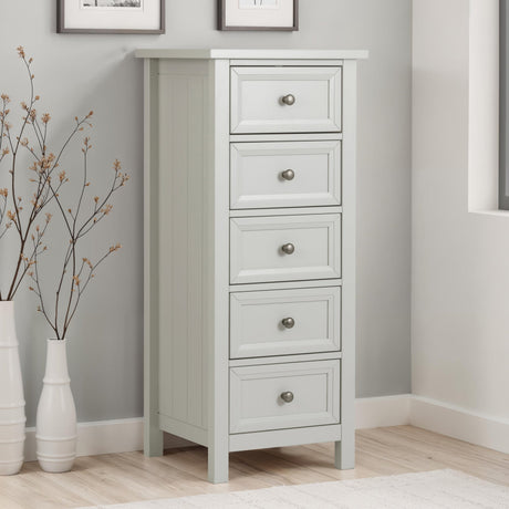 Maine 5 Drawer Tall Chest - Black - MAI154