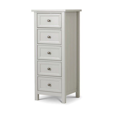 Maine 5 Drawer Tall Chest - Black - MAI154