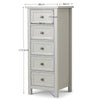 Maine 5 Drawer Tall Chest - Black - MAI154