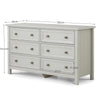 Maine 6 Drawer Wide Chest - Black - MAI155