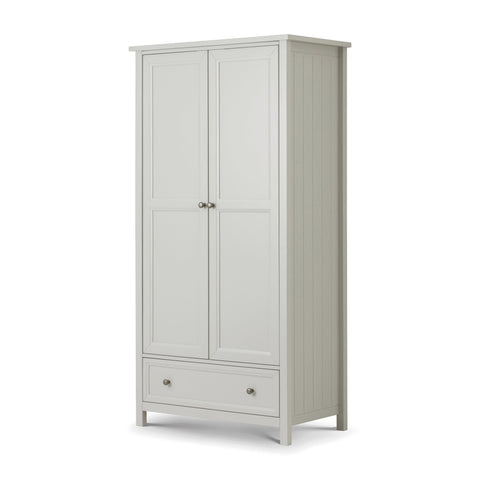 Maine 2 Door Combination Wardrobe - White - MAI106