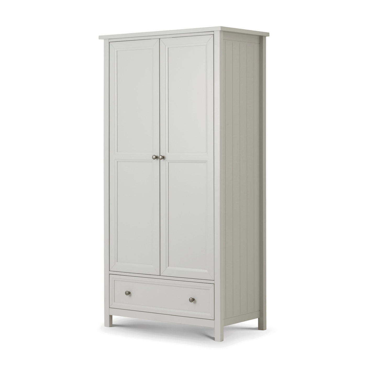 Maine 2 Door Combination Wardrobe - White - MAI106