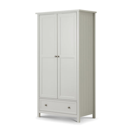Maine 2 Door Combination Wardrobe - White - MAI106