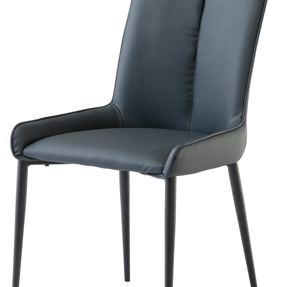 Teal Upholstered Dining Chair with Black Legs - Modern Design