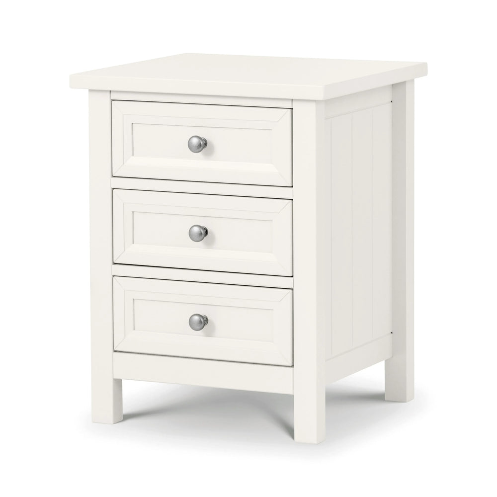 Maine 3 Drawer Bedside - White - MAI101
