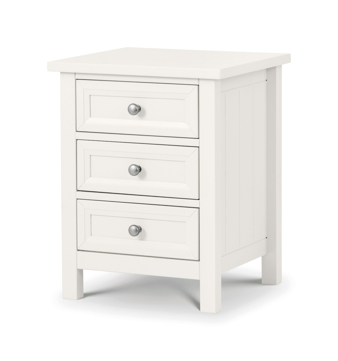 Maine 3 Drawer Bedside - White - MAI101