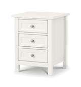 Maine 3 Drawer Bedside - White - MAI101