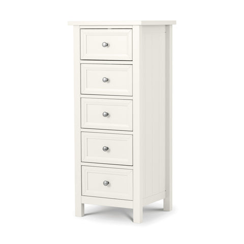 Maine 5 Drawer Tall Chest - Black - MAI154