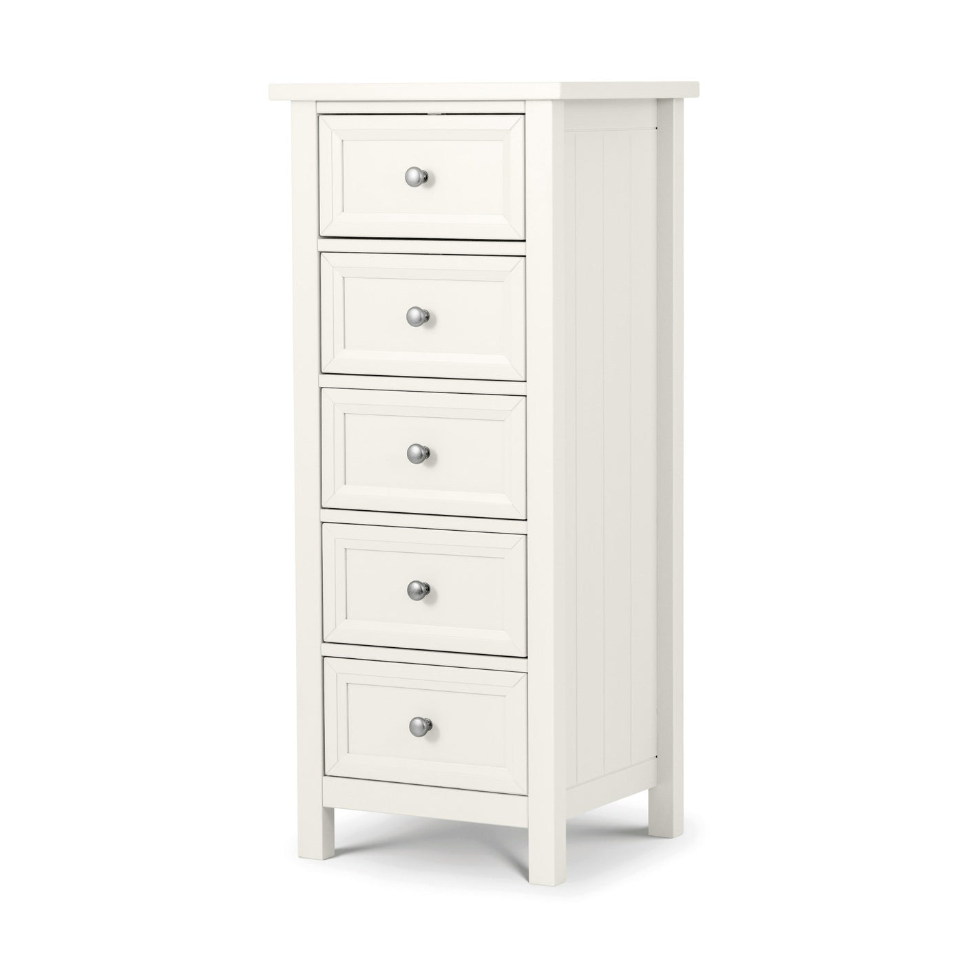 Maine 5 Drawer Tall Chest - Black - MAI154