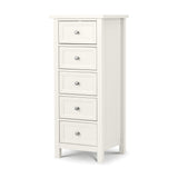 Maine 5 Drawer Tall Chest - Black - MAI154