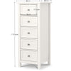 Maine 5 Drawer Tall Chest - Black - MAI154