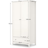 Maine 2 Door Combination Wardrobe - Grey - MAI006