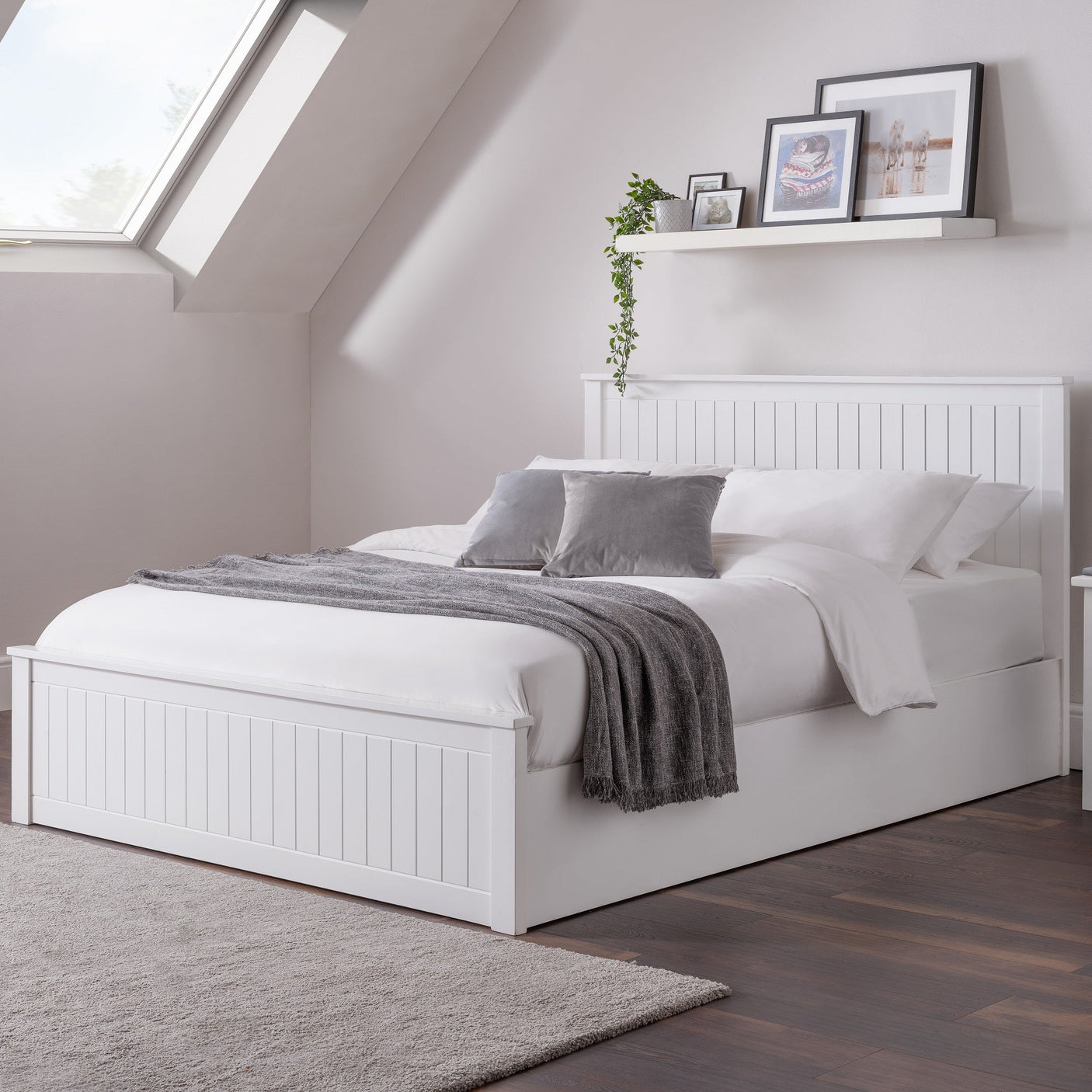Maine Ottoman Bed - Grey / Double - MAI017