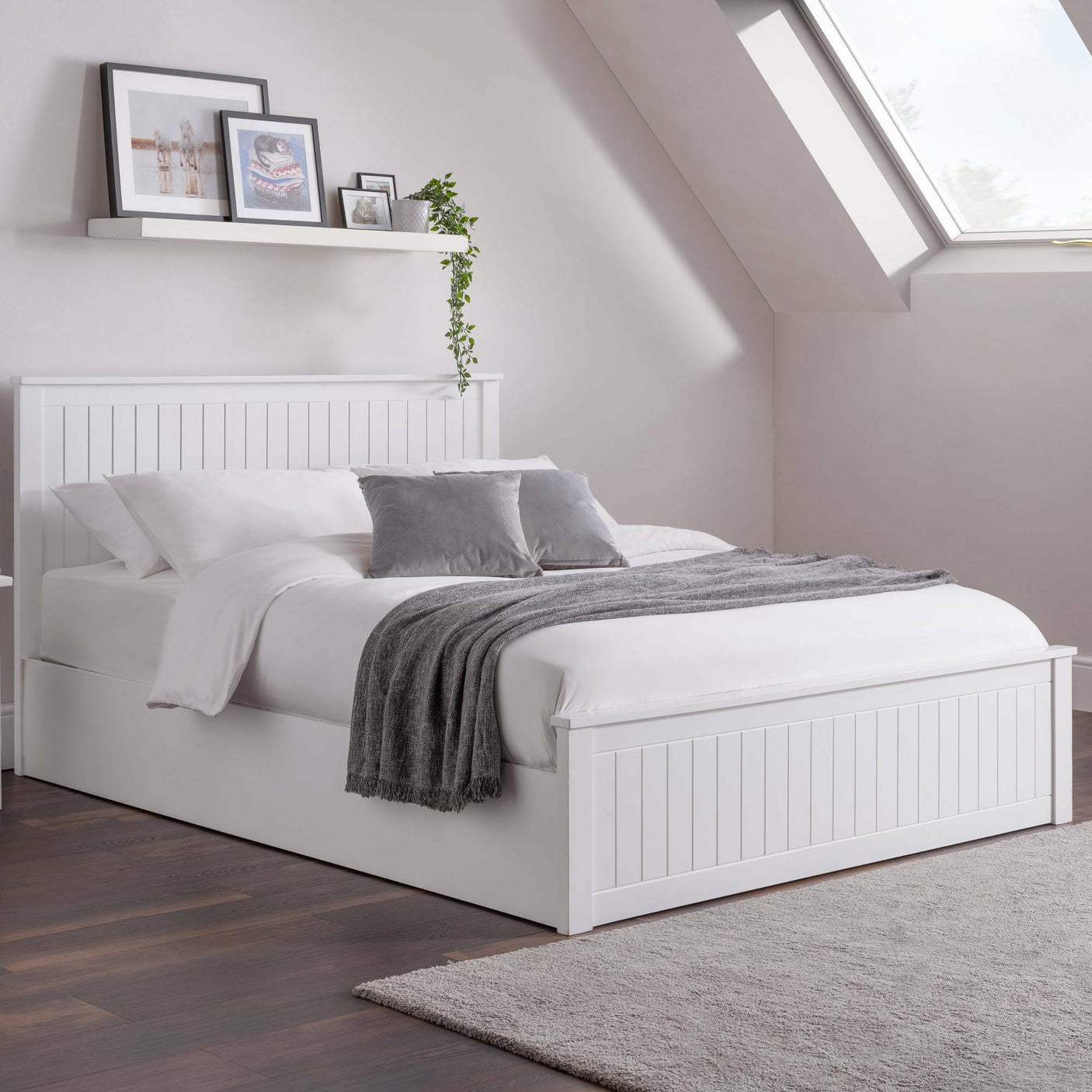 Maine Ottoman Bed - Grey / Double - MAI017