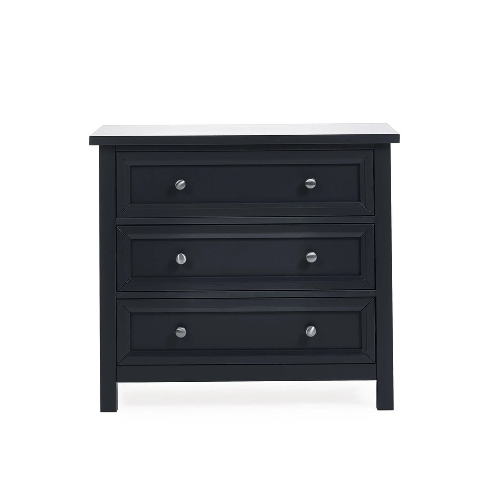 Maine 3 Drawer Wide Chest - Black - MAI152