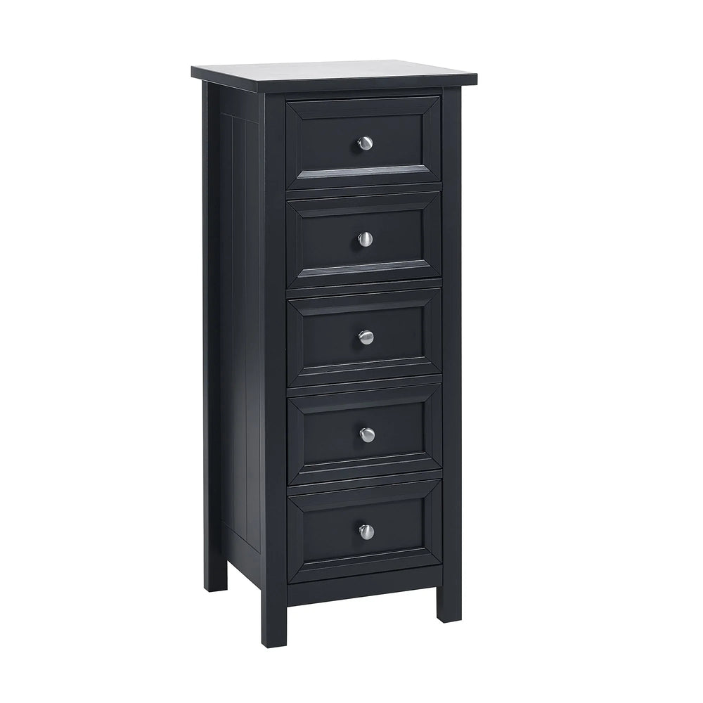 Maine 5 Drawer Tall Chest - Grey - MAI004