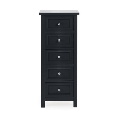 Maine 5 Drawer Tall Chest - White - MAI104