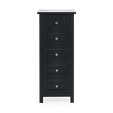 Maine 5 Drawer Tall Chest - White - MAI104