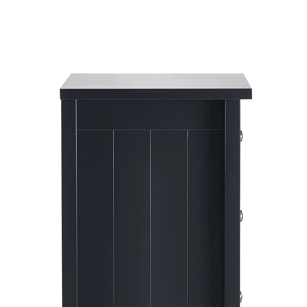 Maine 5 Drawer Tall Chest - Black - MAI154