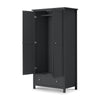 Maine 2 Door Combination Wardrobe - Grey - MAI006