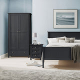 Maine 2 Door Combination Wardrobe - Grey - MAI006