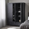 Maine 3 Door Combination Wardrobe - White - MAI107