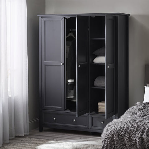 Maine 3 Door Combination Wardrobe - White - MAI107
