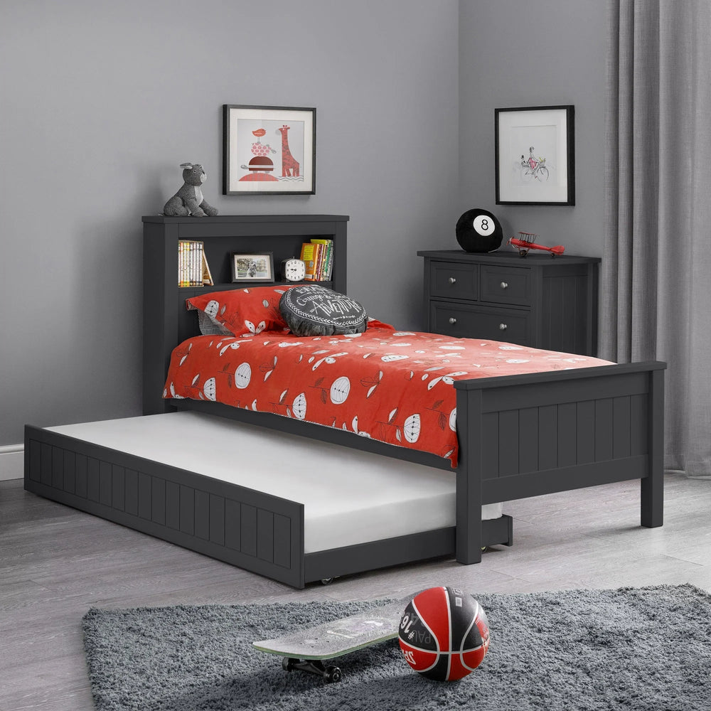 Maine Bookcase Bed - Grey / Single - MAI013