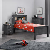 Maine Bookcase Bed - Grey / Single - MAI013