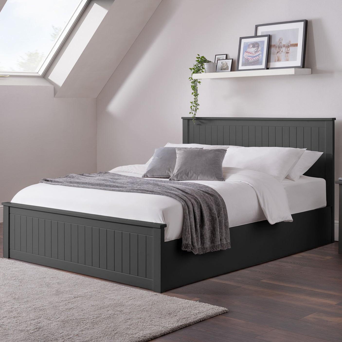 Maine Ottoman Bed - Grey / Double - MAI017