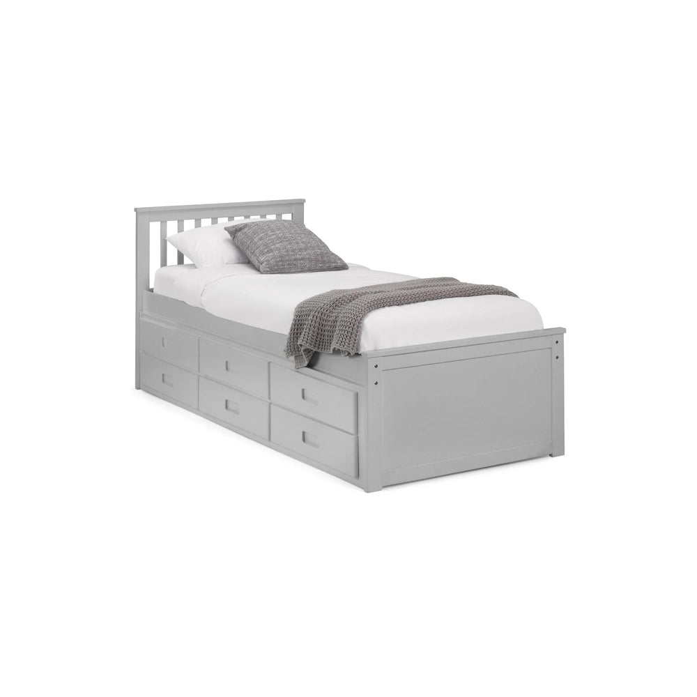 Maisie Bed With Underbed And Drawers - White / Single - MAI901
