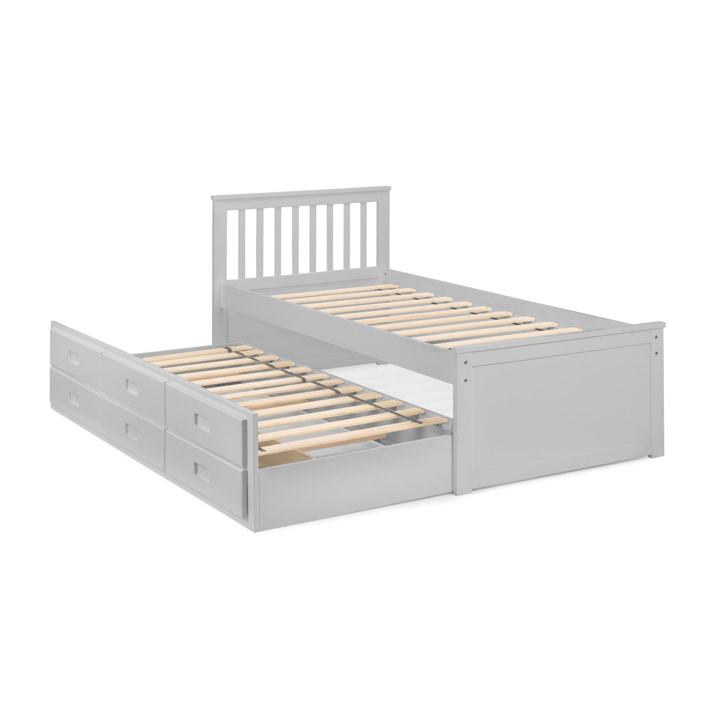 Maisie Bed With Underbed And Drawers - White / Single - MAI901
