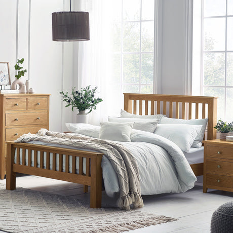 Mallory High Footend Bed - Light Brown / Double - MAL251