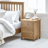 Mallory 3 Drawer Bedside - Light Brown - MAL254