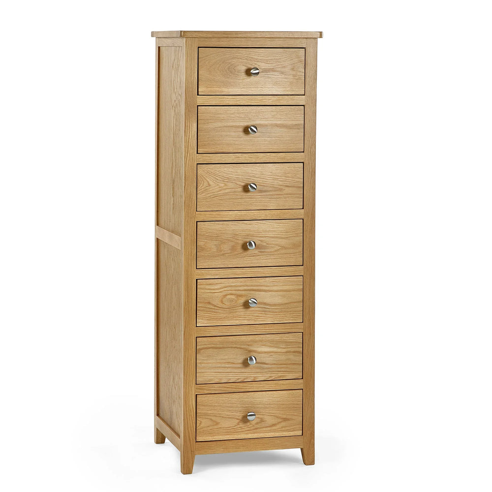 Mallory 7 Drawer Narrow Chest - Light Brown - MAL257