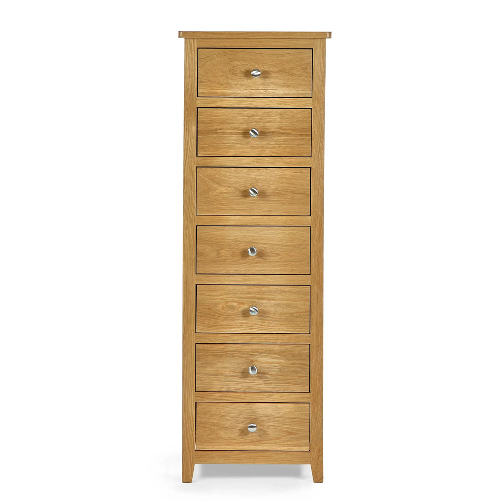 Mallory 7 Drawer Narrow Chest - Light Brown - MAL257