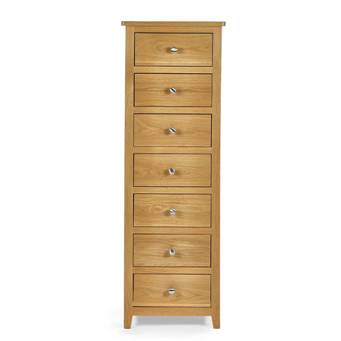 Mallory 7 Drawer Narrow Chest - Light Brown - MAL257