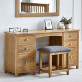 Mallory Twin Dressing Table And Stool - Light Brown - MAL258