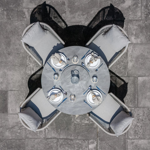 Maldives 4 Seat Round Dining Set