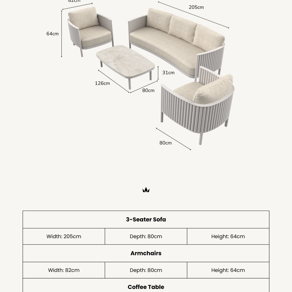 Image of MALI 5-Seater Lounging Set with Coffee Table